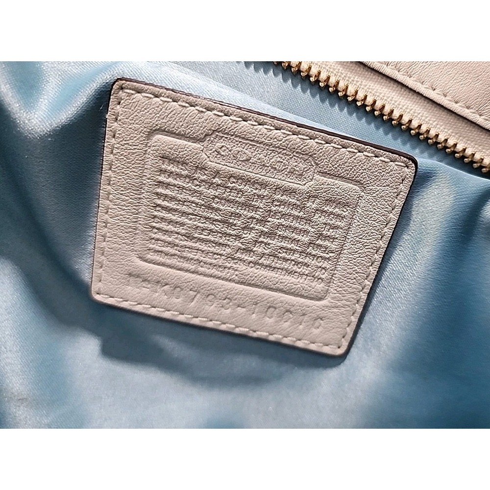 COACH‎ VINTAGE beige cream white leather handbag purse Vintage - Picture 5 of 11